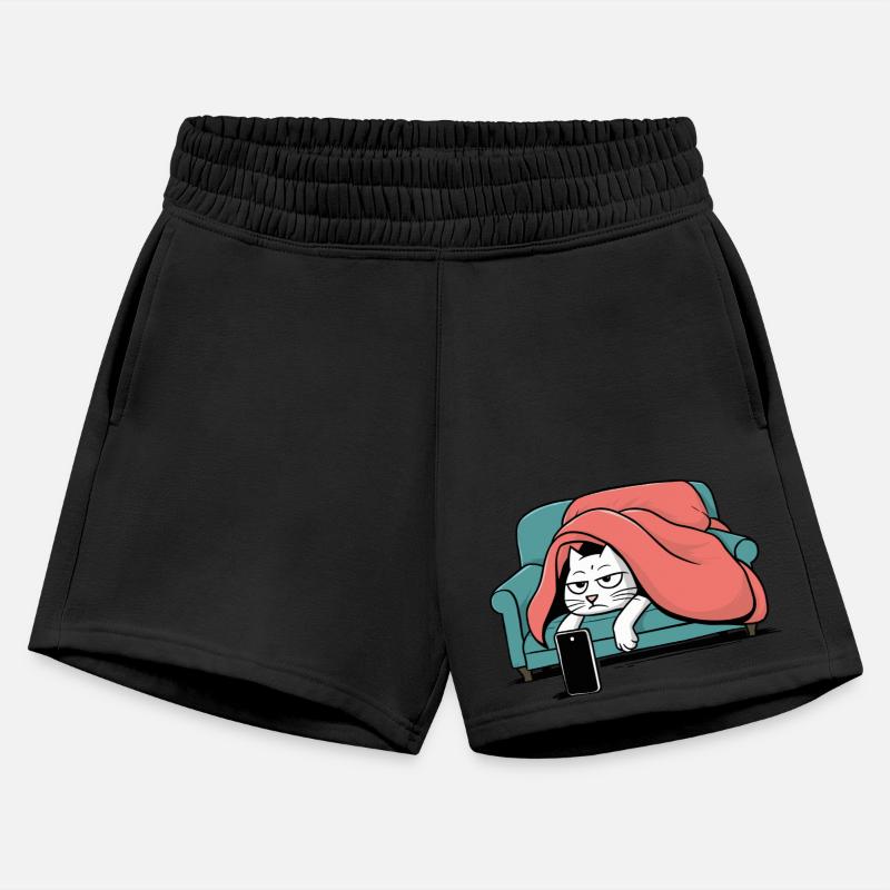 Bored Cat on Couch With Smart Phone