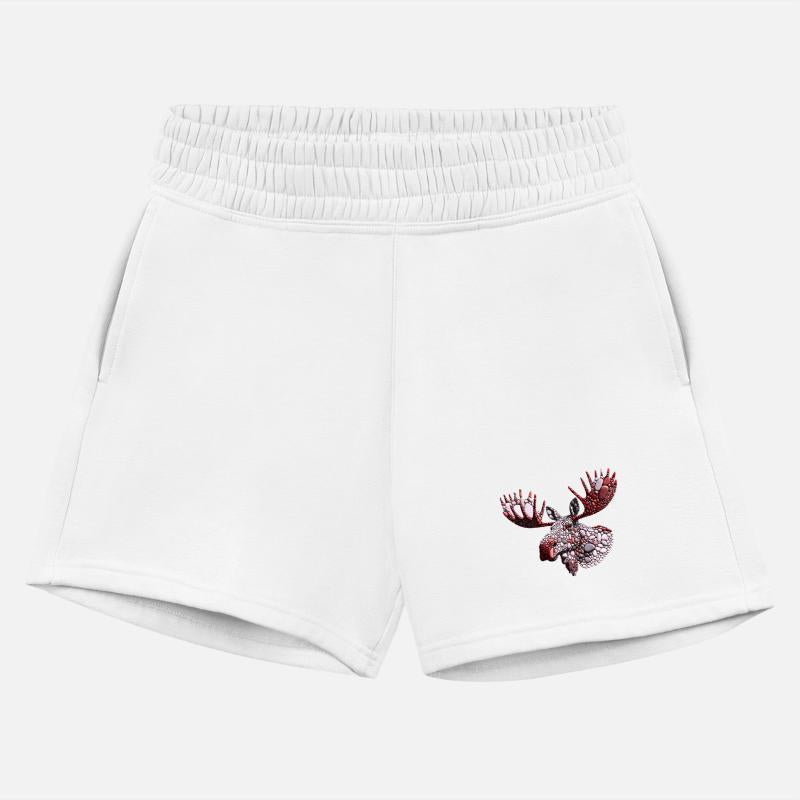 Crimson Antler Moose Pebble Art Illustration