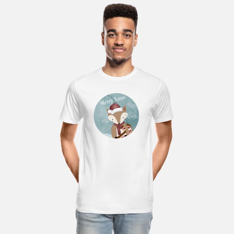 cute fox for Christmas with Santa hat