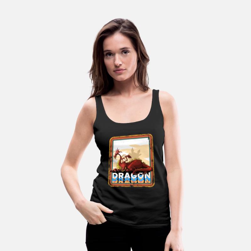 Dragon Castle Knight Vintage Medieval Retro Art