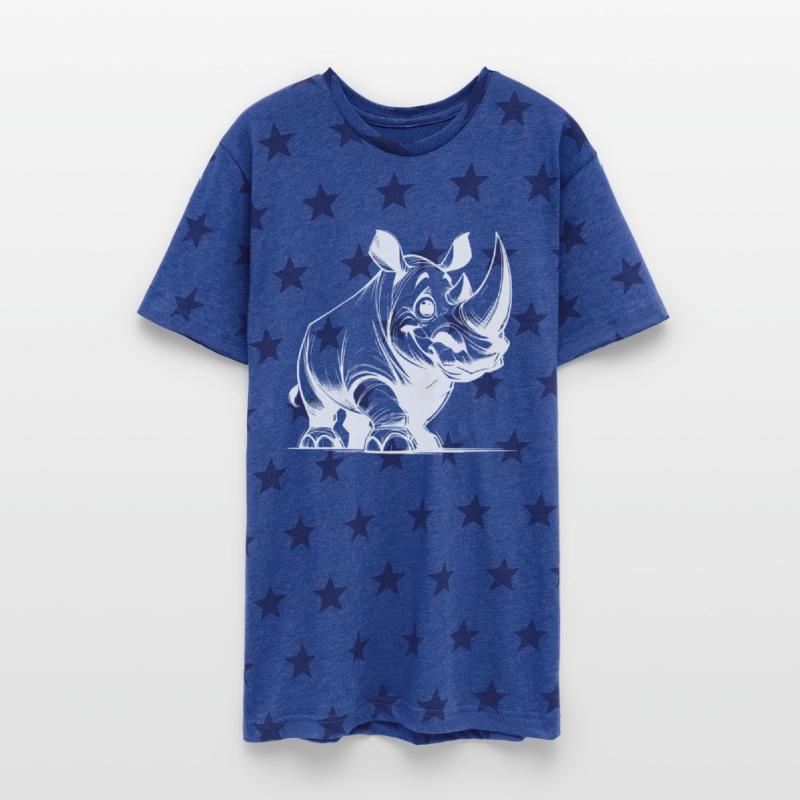 Grinning Rhino Line Drawing Sketch