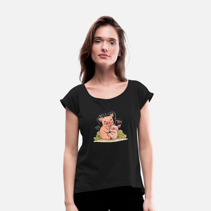 Mama Piggy and Baby Pig Cute Mothers Day Design