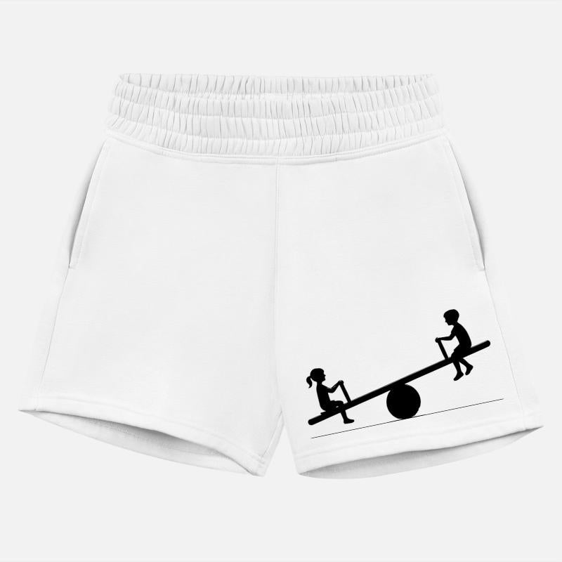 playful motif of children on a seesaw