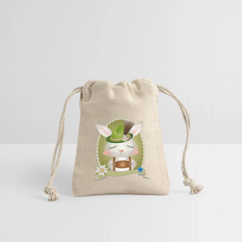 small rabbit in costume with hat and leather pants