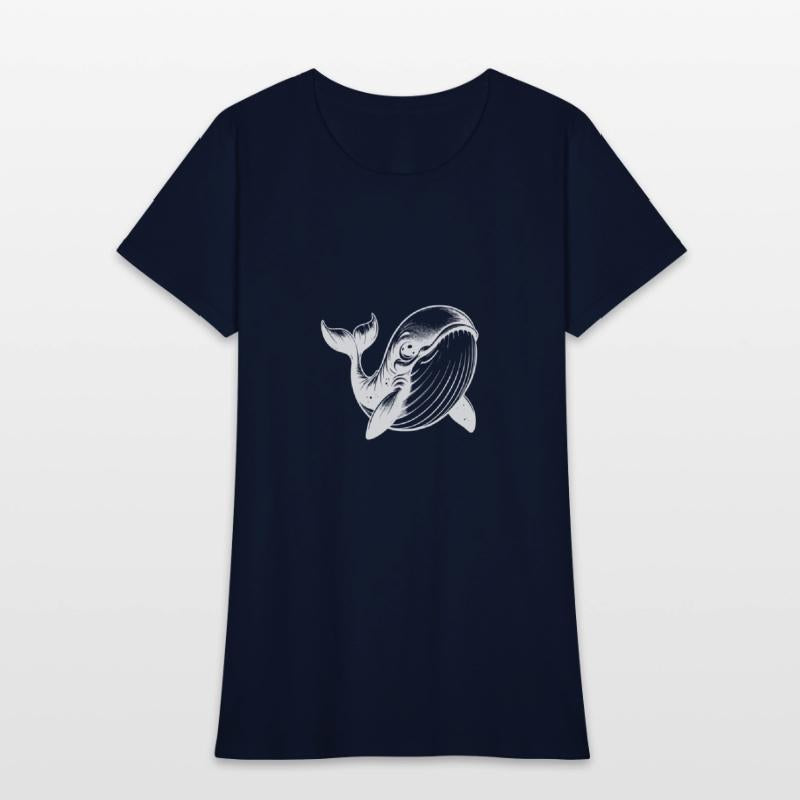 Smiling Children's Blue Whale With Big Eyes