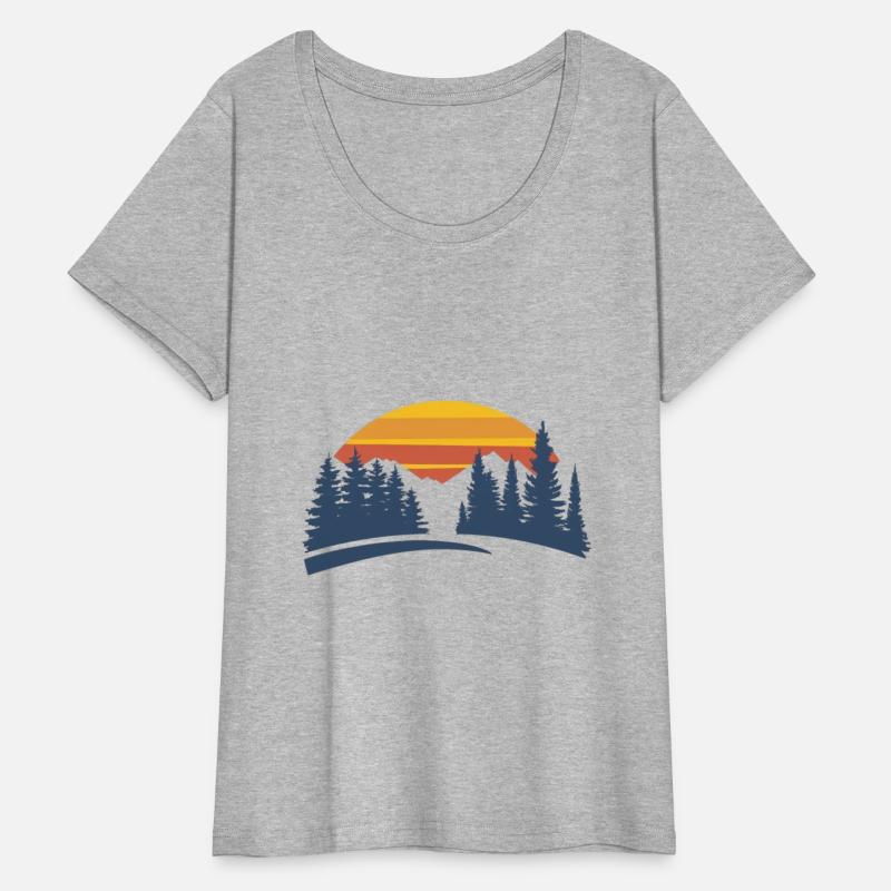 Sunset Pines Silhouette Scenery