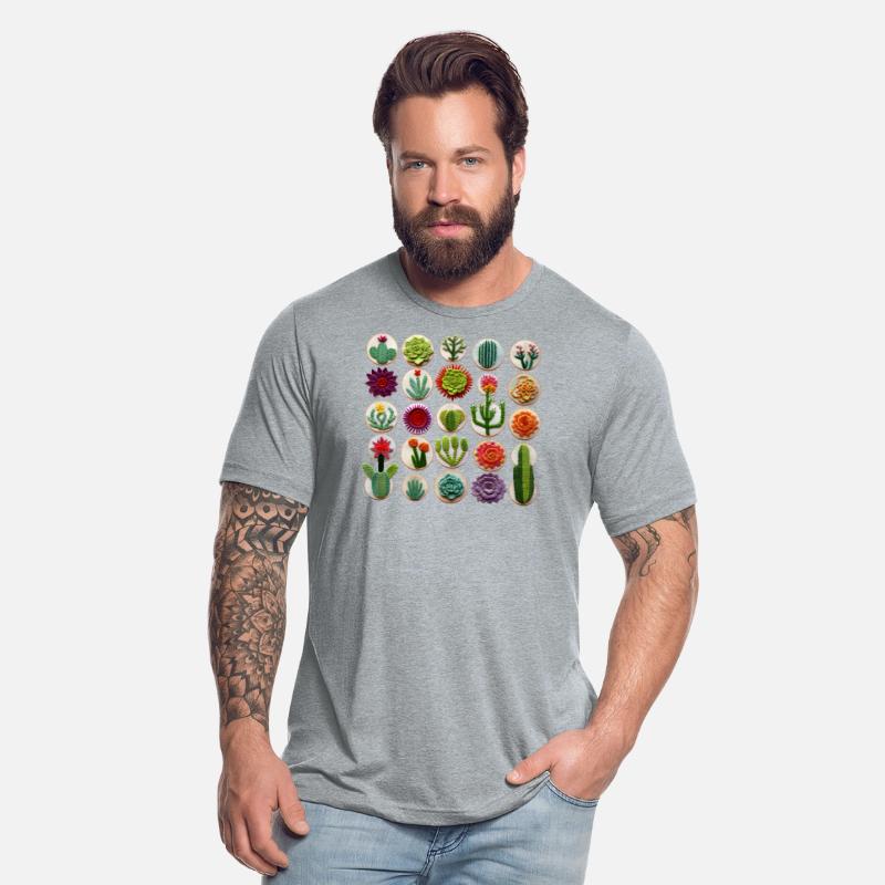 Unique Faux Embroidered Cacti Design