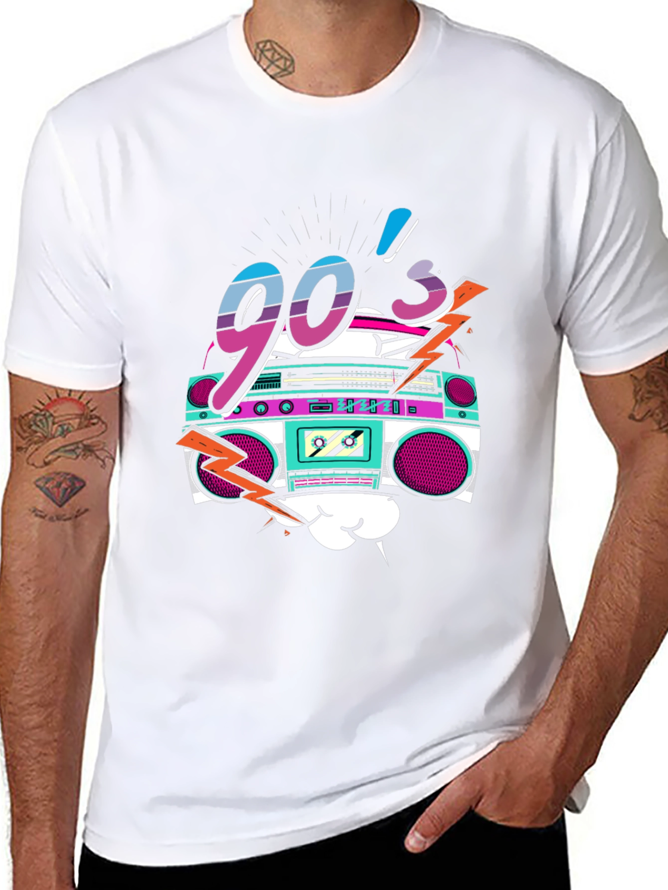 90s Retro Boombox Graphic Tee