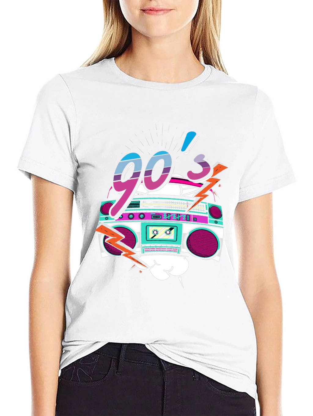 90s Retro Boombox Graphic Tee