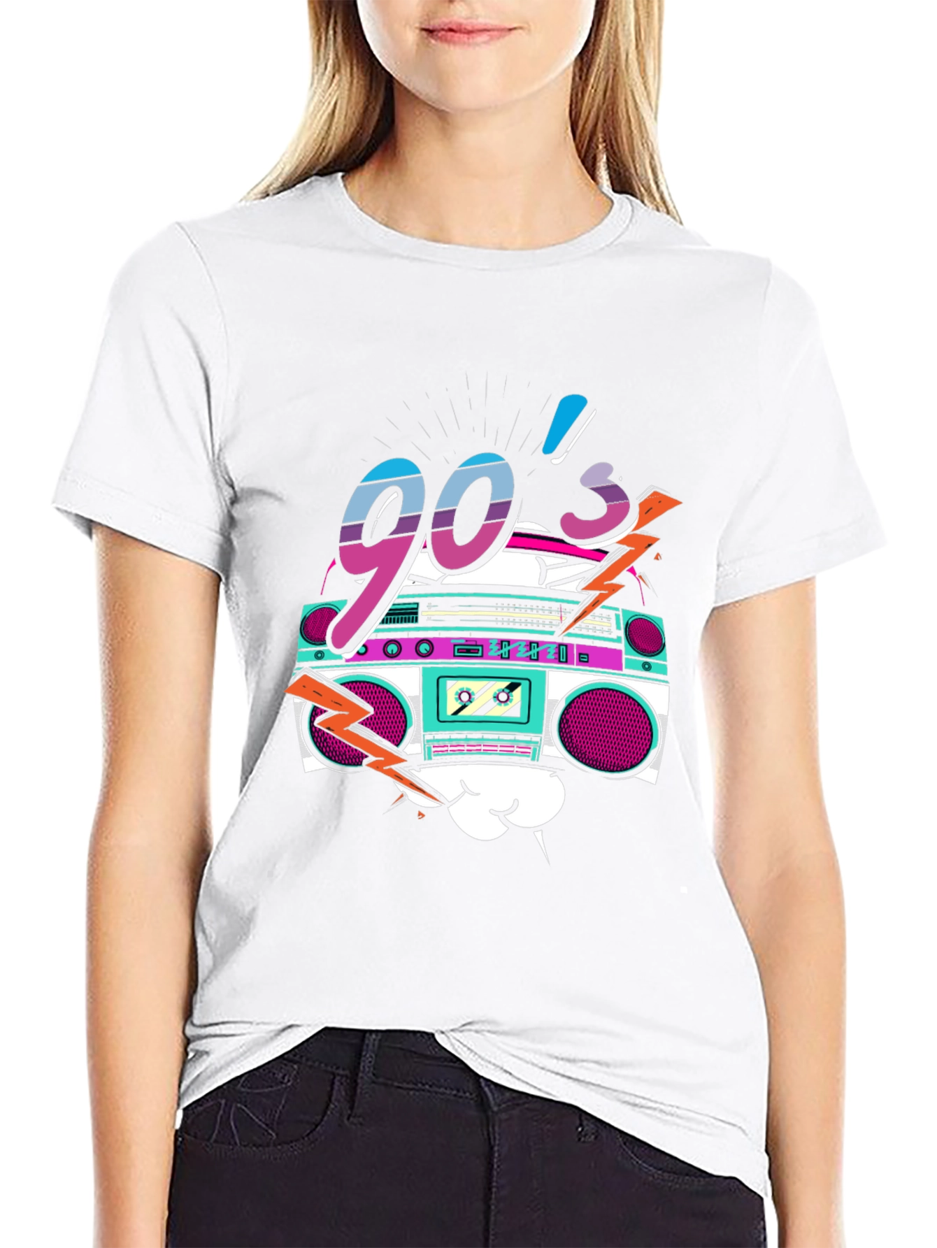 90s Retro Boombox Graphic Tee
