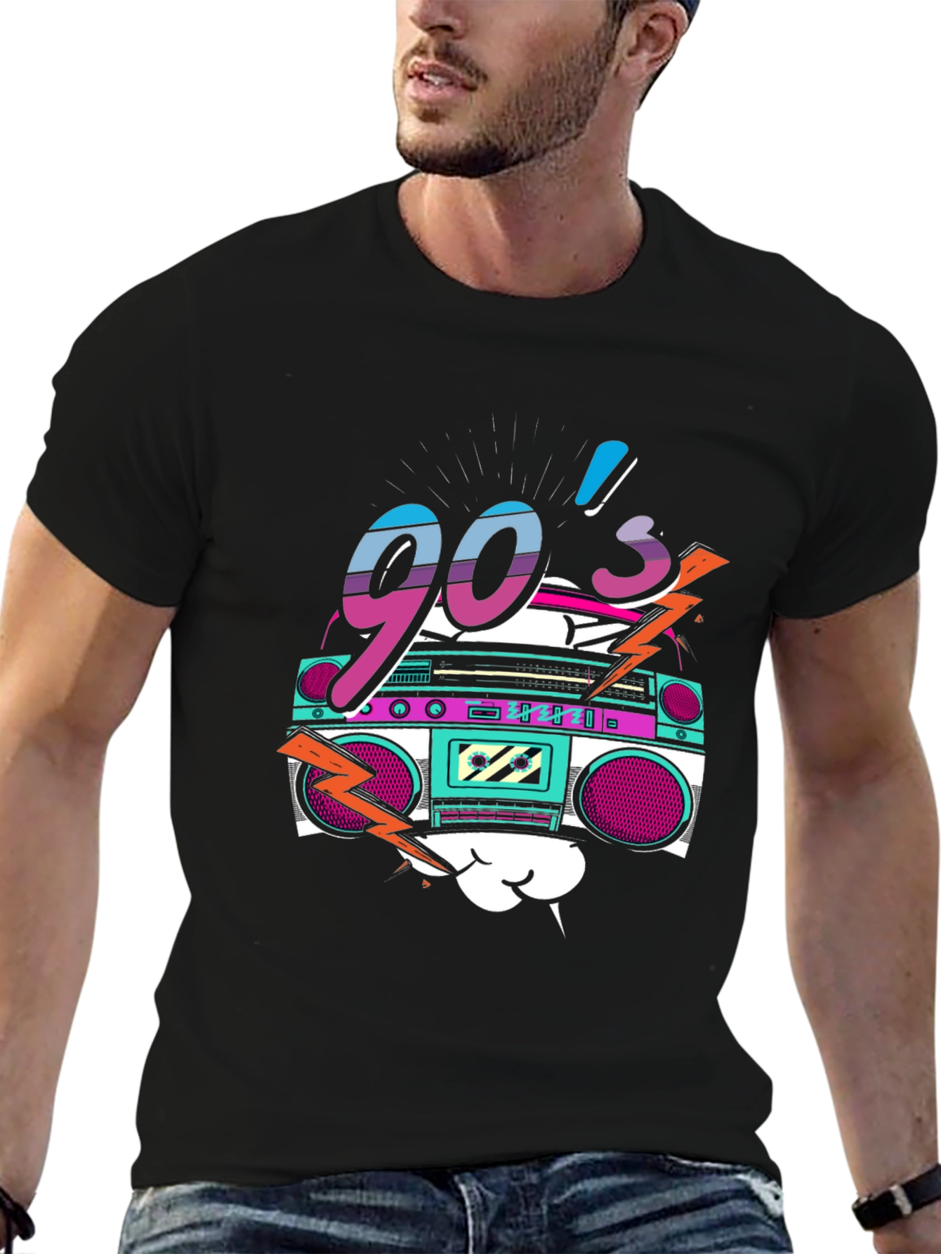 90s Retro Boombox Graphic Tee