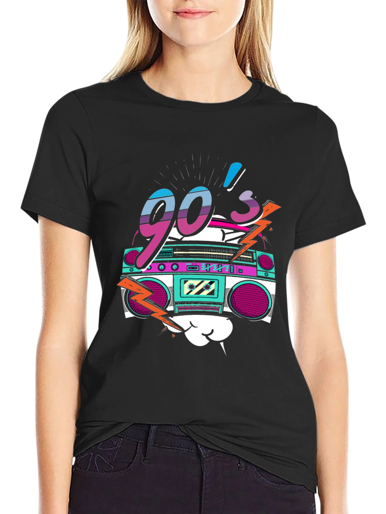 90s Retro Boombox Graphic Tee