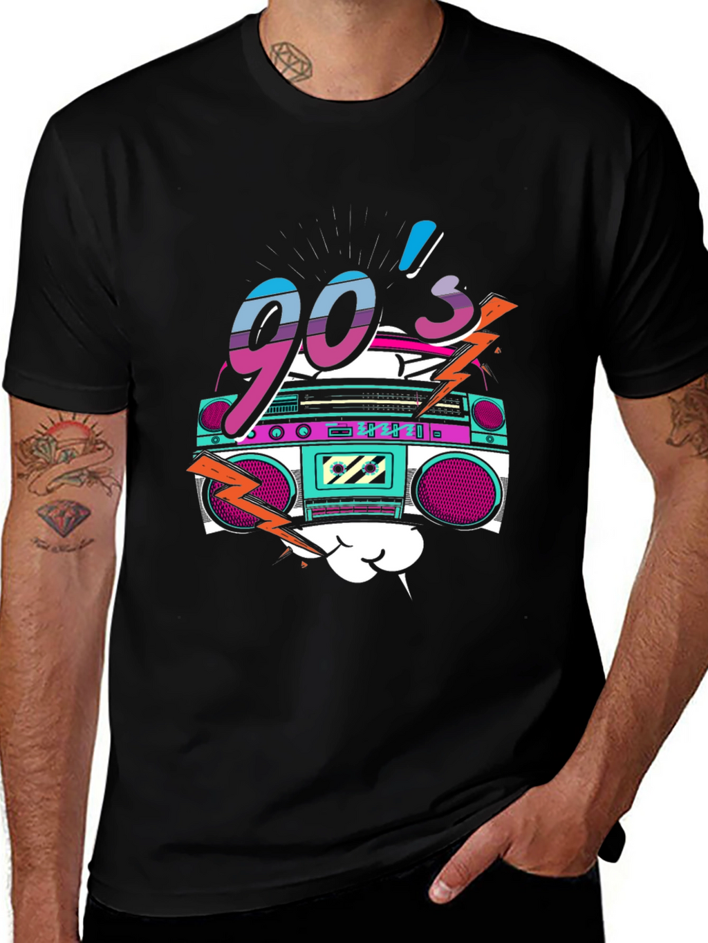 90s Retro Boombox Graphic Tee