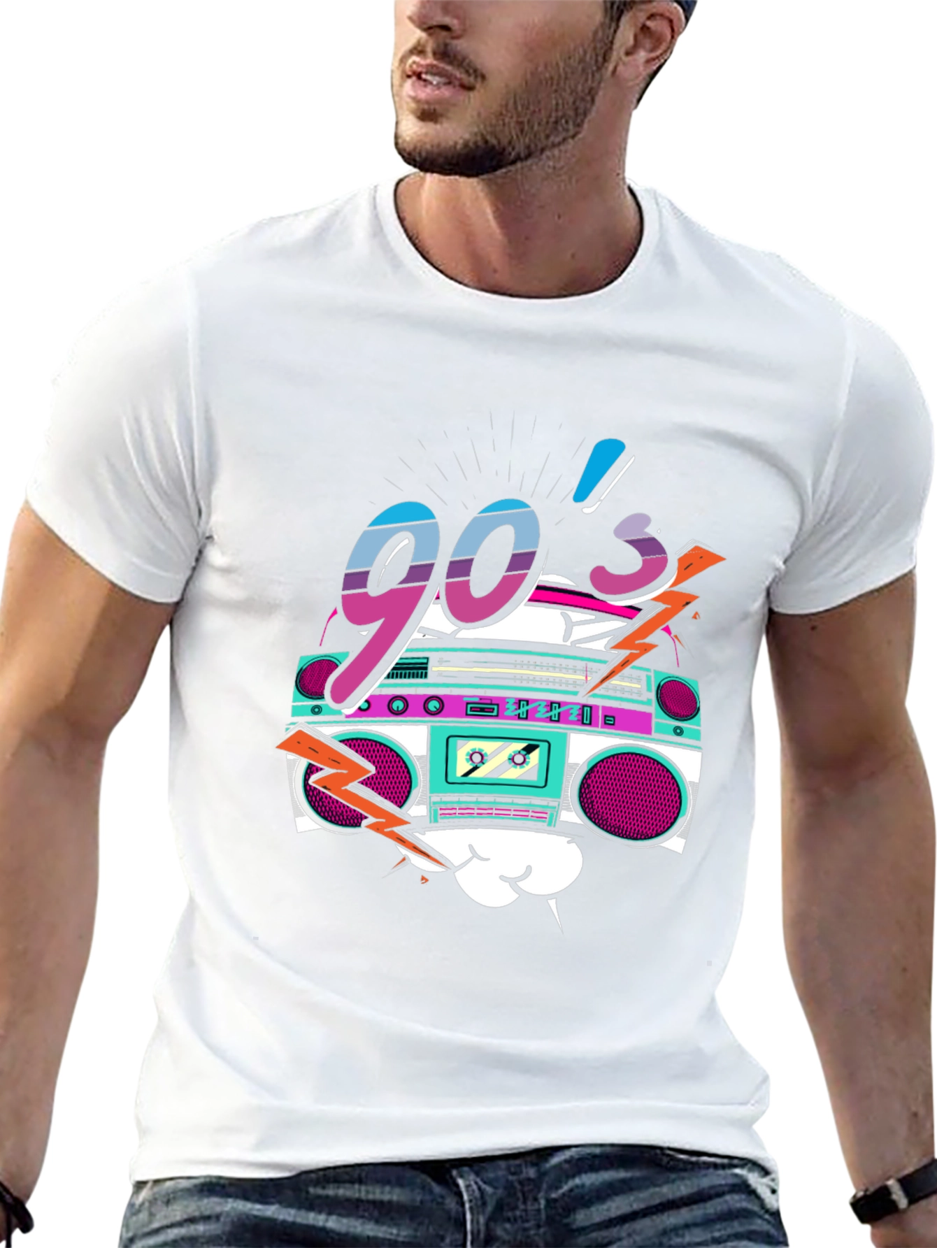 90s Retro Boombox Graphic Tee