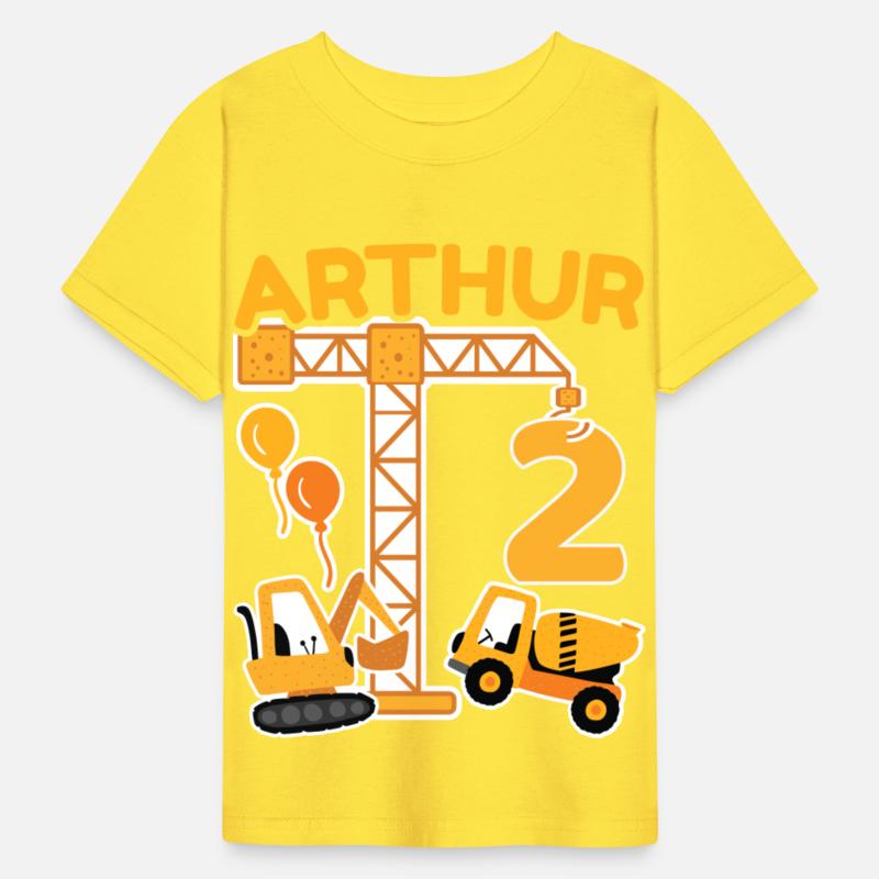 2nd Birthday First Name Arthur Excavator