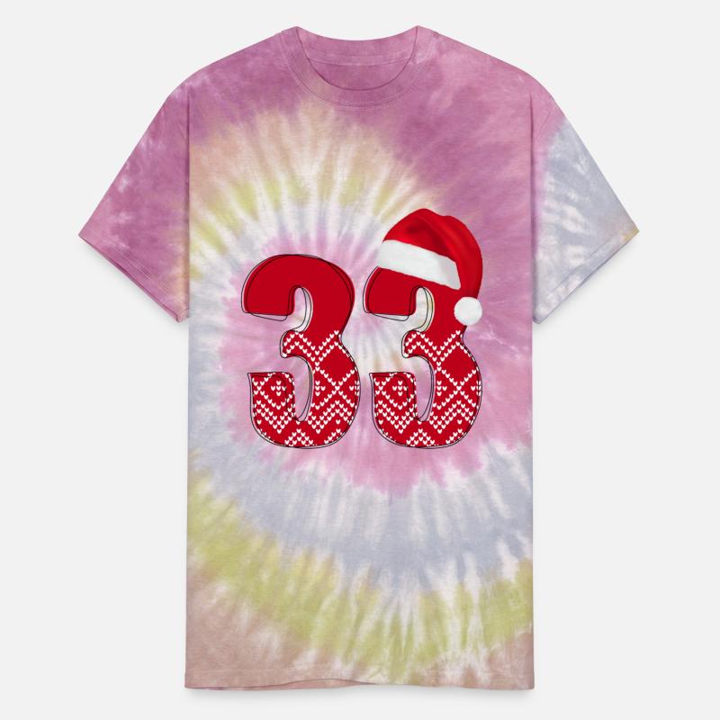 33 Christmas Number - Red Color Thirty Three
