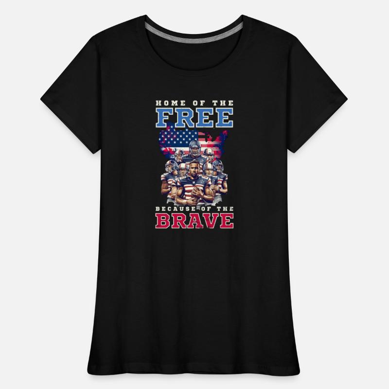 4th Of July Football Home Of Free Because Brave