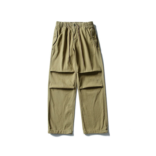 Casual Washed Cargo Pants Men Loose Straight Leg Paratrooper Pants
