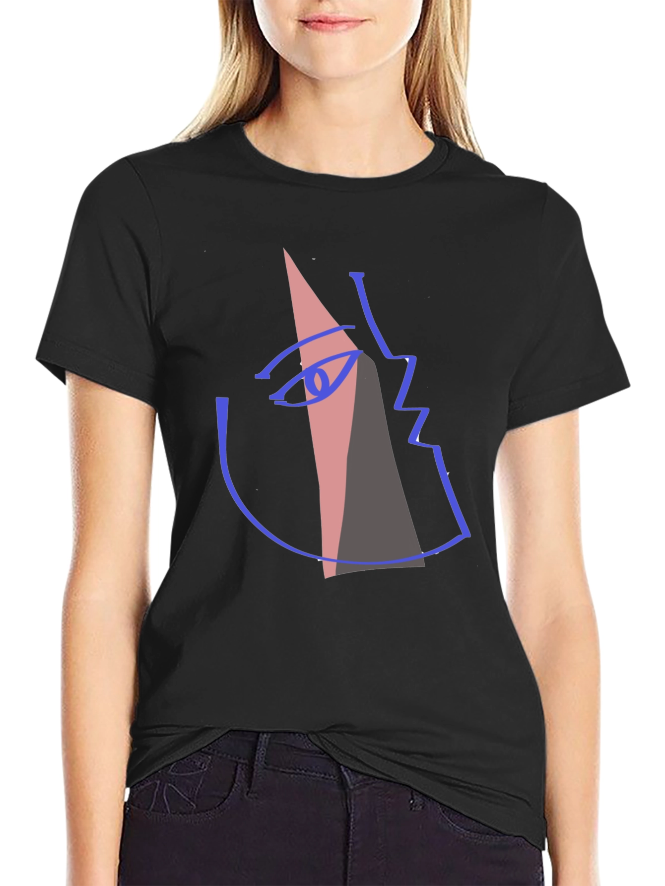 Abstract Face Graphic T-Shirt - Modern Art Tee