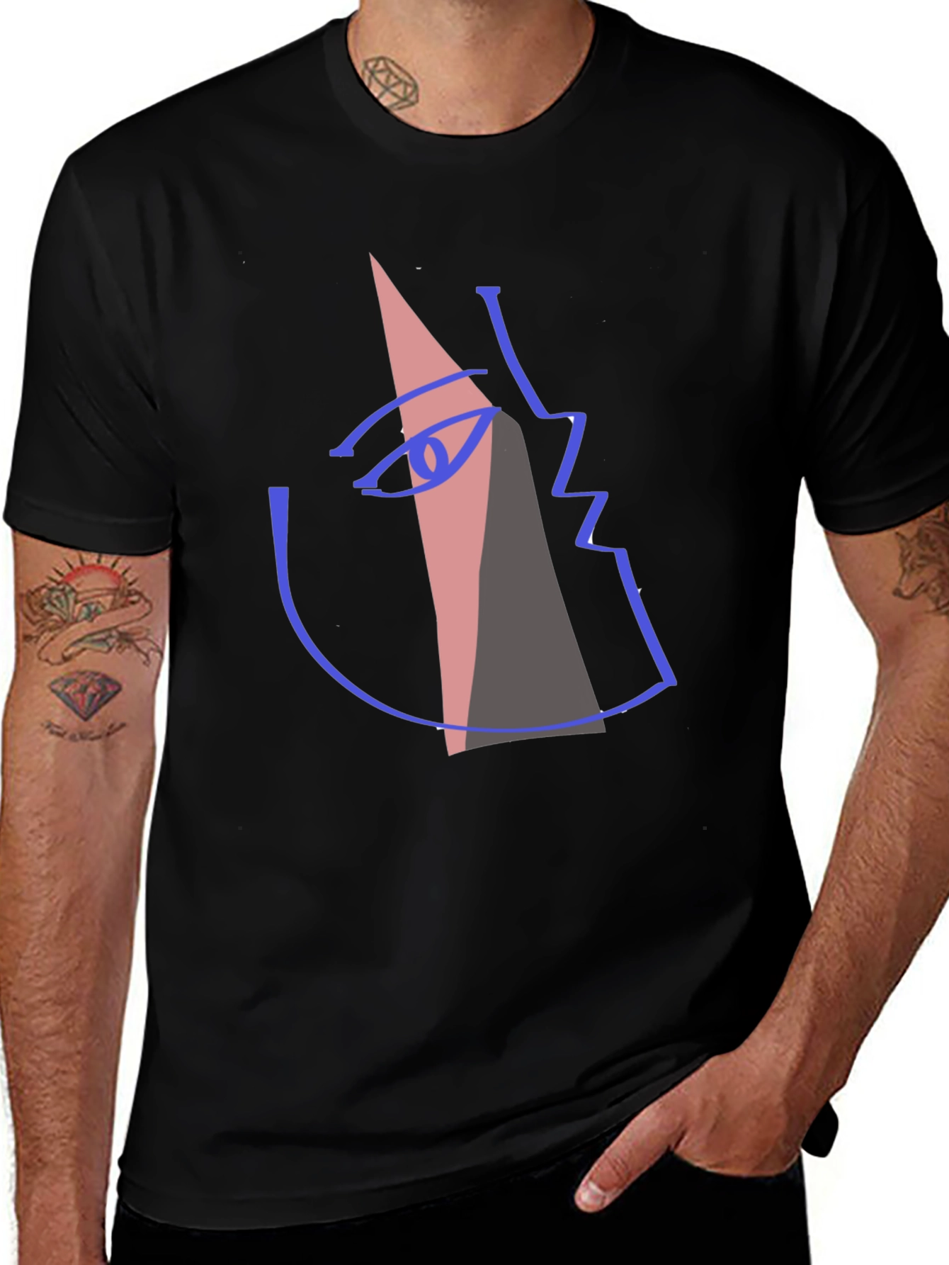 Abstract Face Graphic T-Shirt - Modern Art Tee
