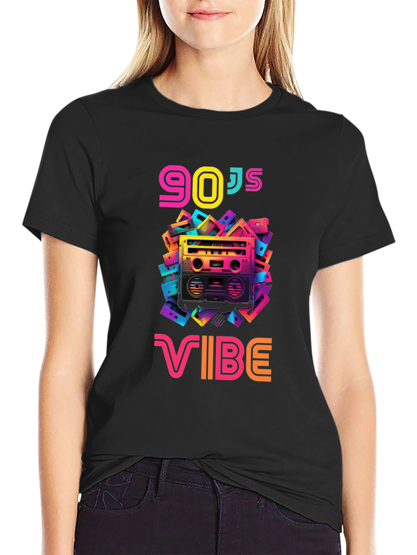 90s Vibe Black Graphic Tee