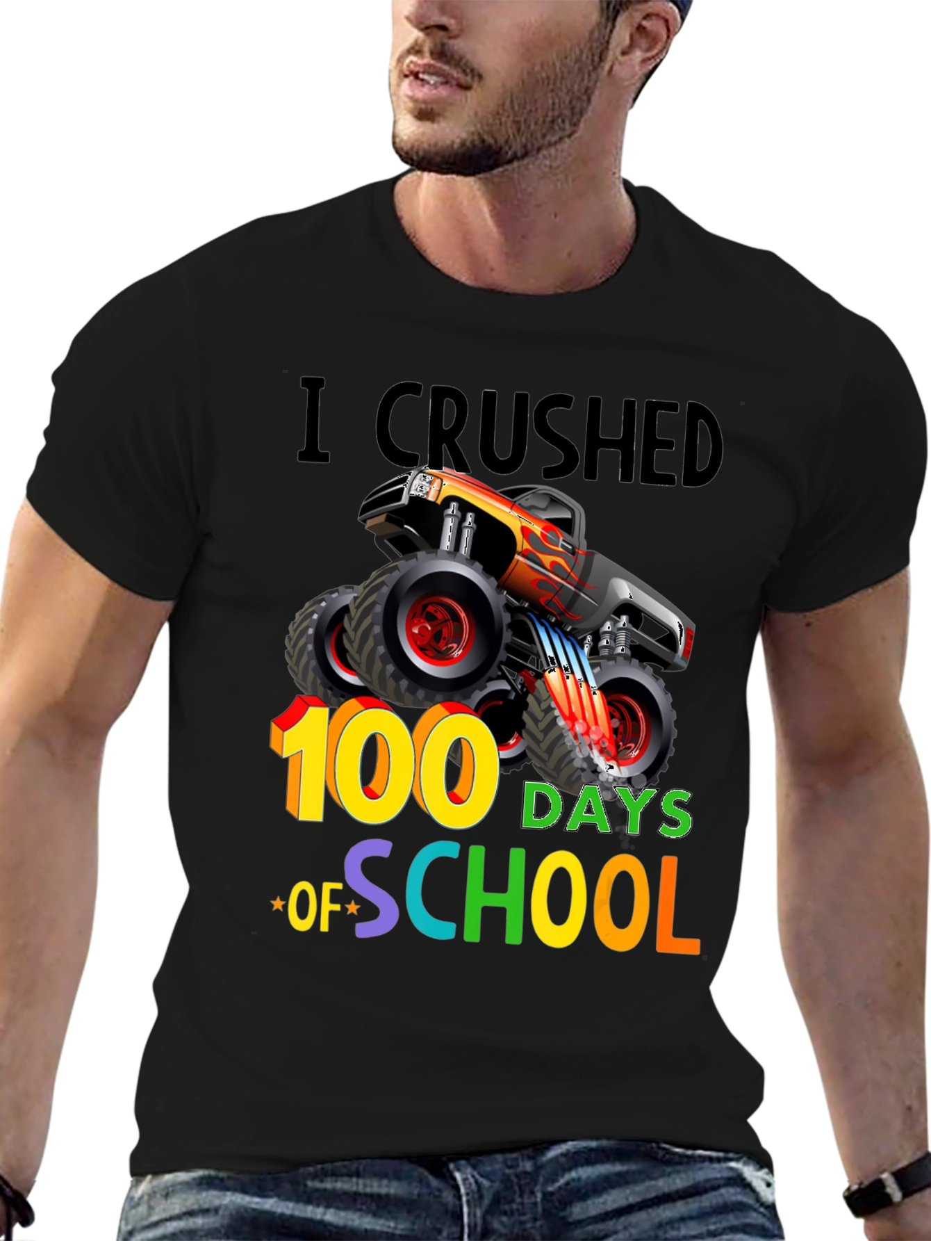100 Days of School Monster Truck Graphic Tee