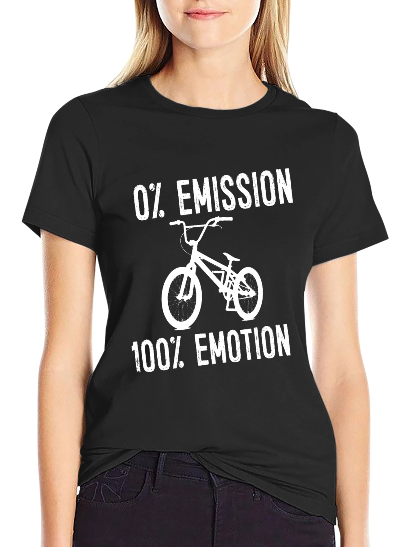 0% Emission 100% Emotion Black T-Shirt - Bicycle