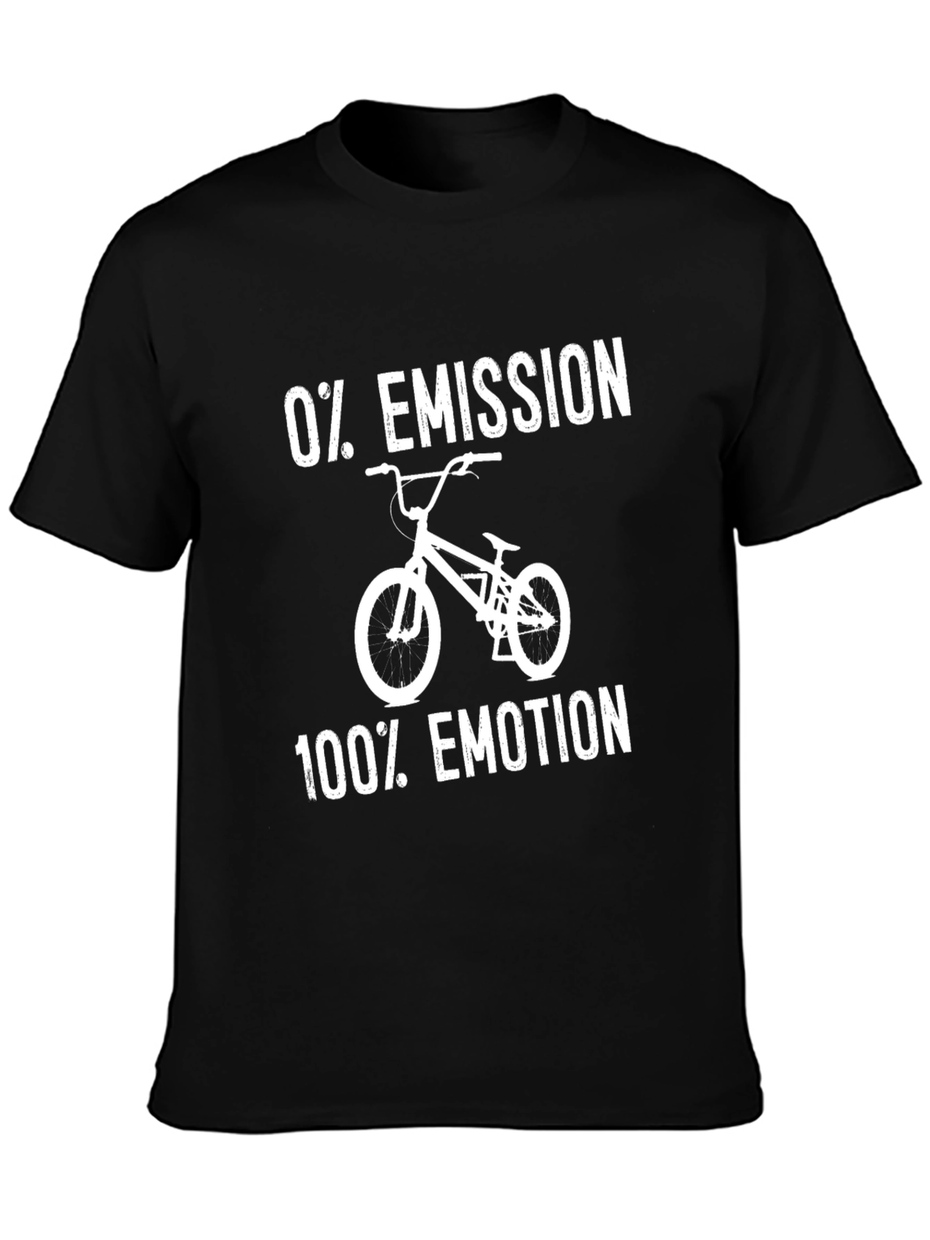 0% Emission 100% Emotion Black T-Shirt - Bicycle
