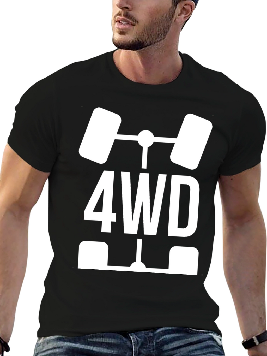 4WD Graphic Tee - Black Cotton Blend
