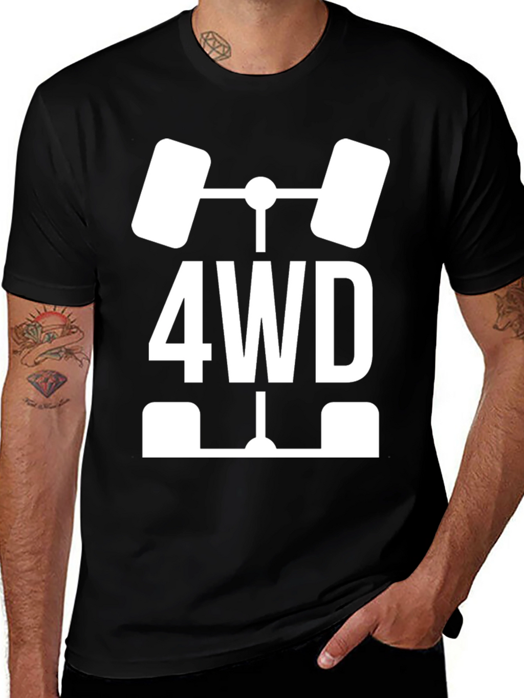 4WD Graphic Tee - Black Cotton Blend
