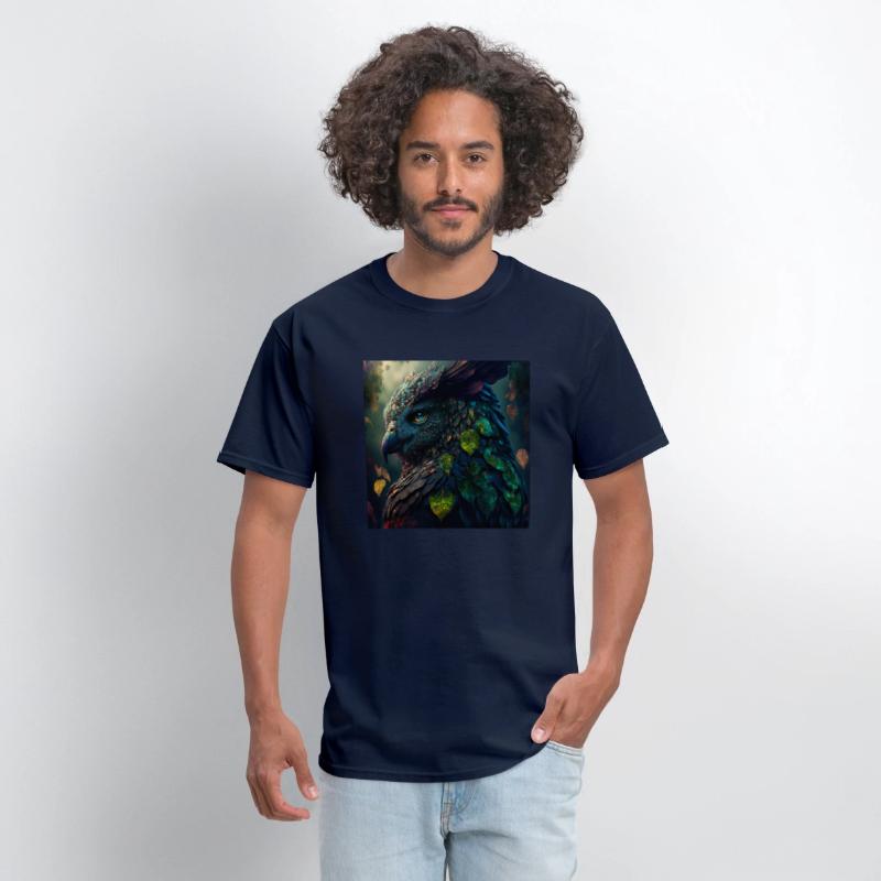 A close up of a bird with leaves on it s head