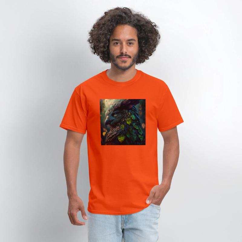 A close up of a bird with leaves on it s head