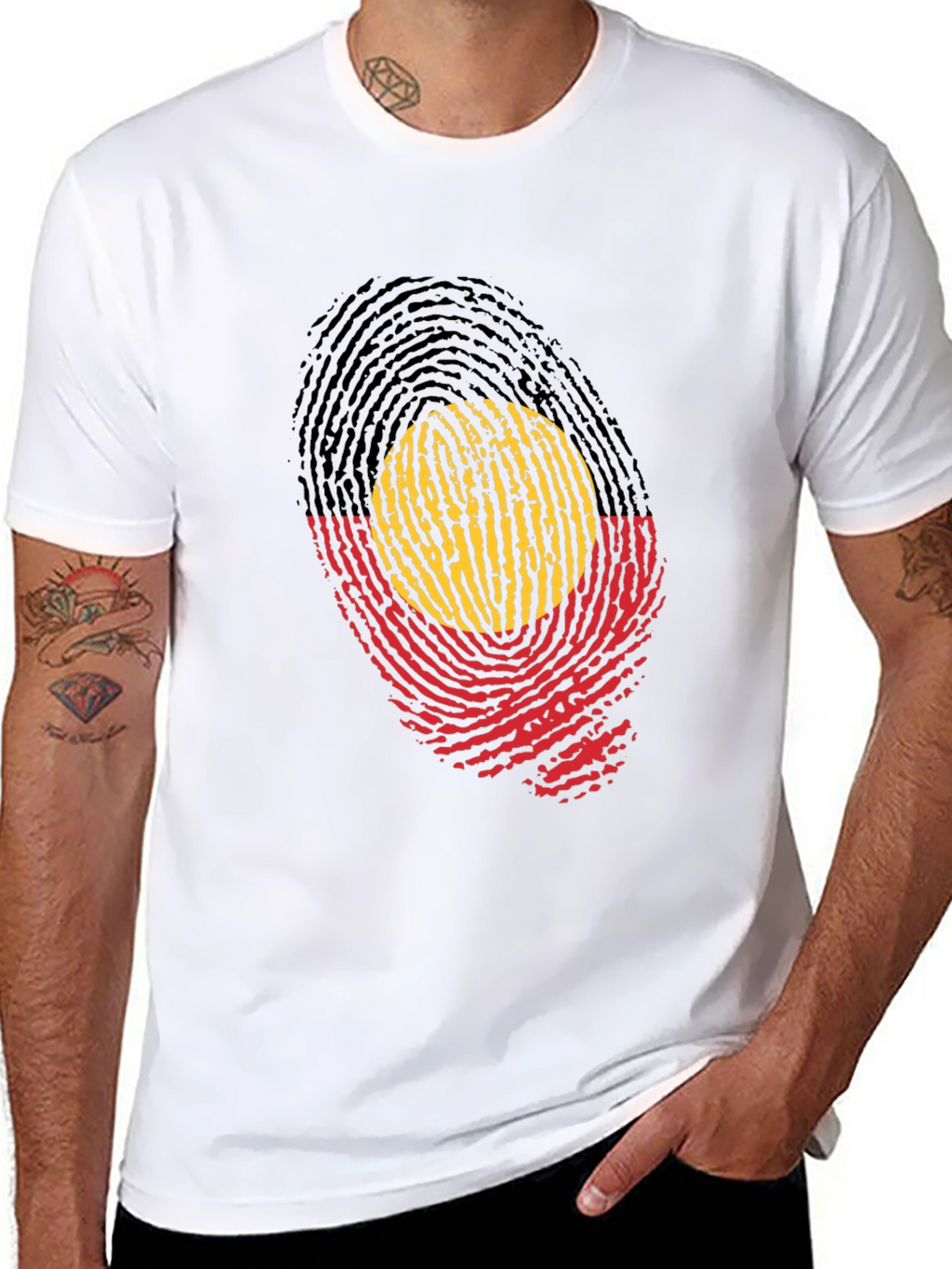 Aboriginal Flag Fingerprint T-Shirt