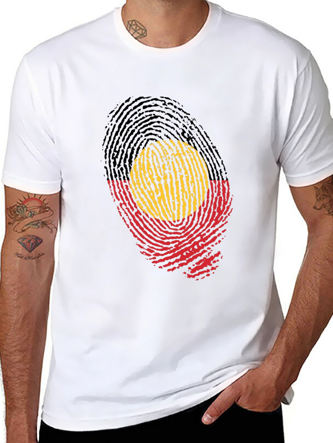 Aboriginal Flag Fingerprint T-Shirt