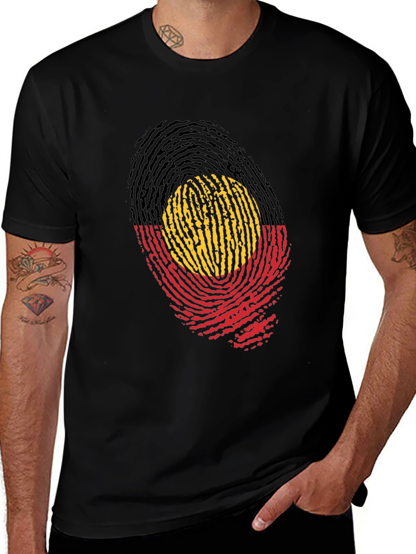 Aboriginal Flag Fingerprint T-Shirt