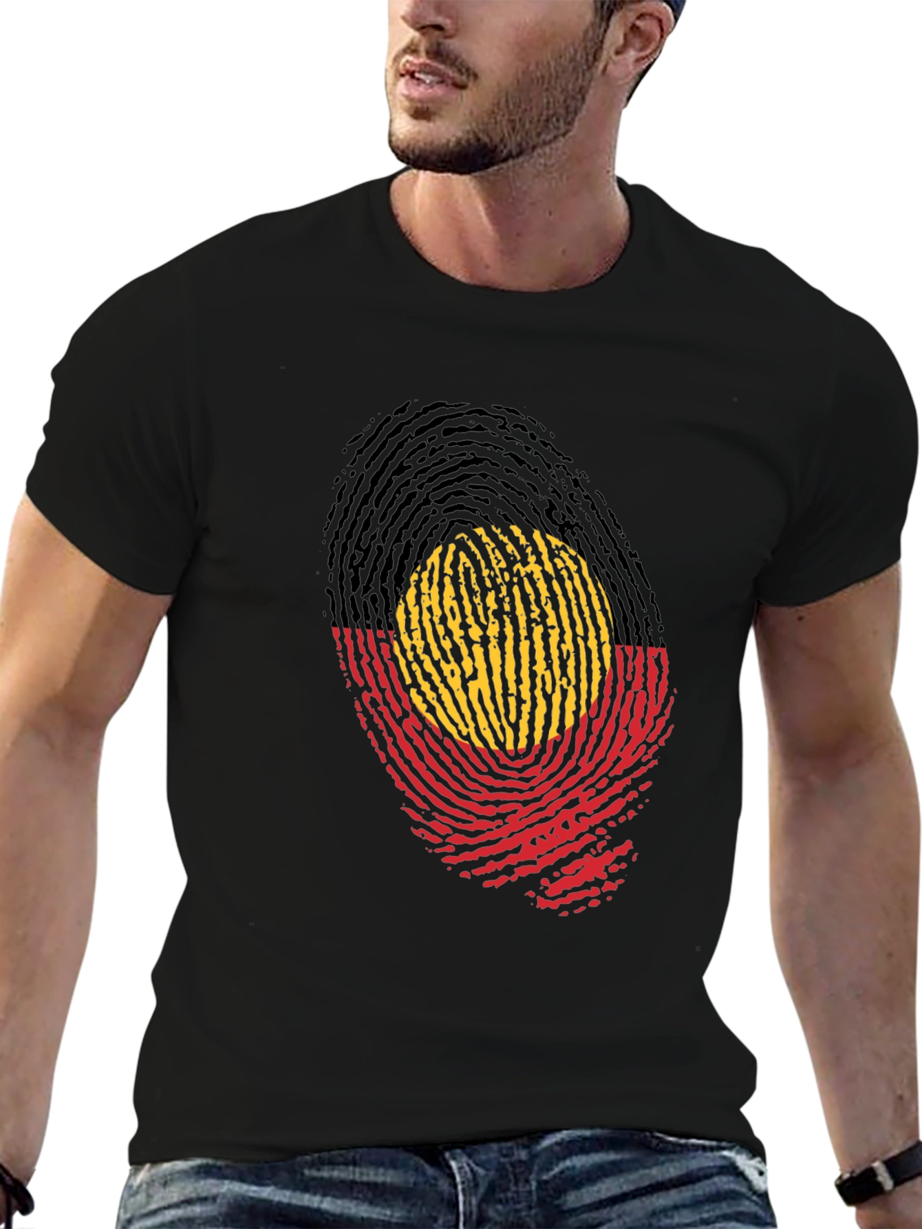 Aboriginal Flag Fingerprint T-Shirt