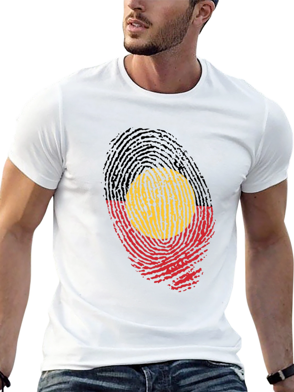 Aboriginal Flag Fingerprint T-Shirt