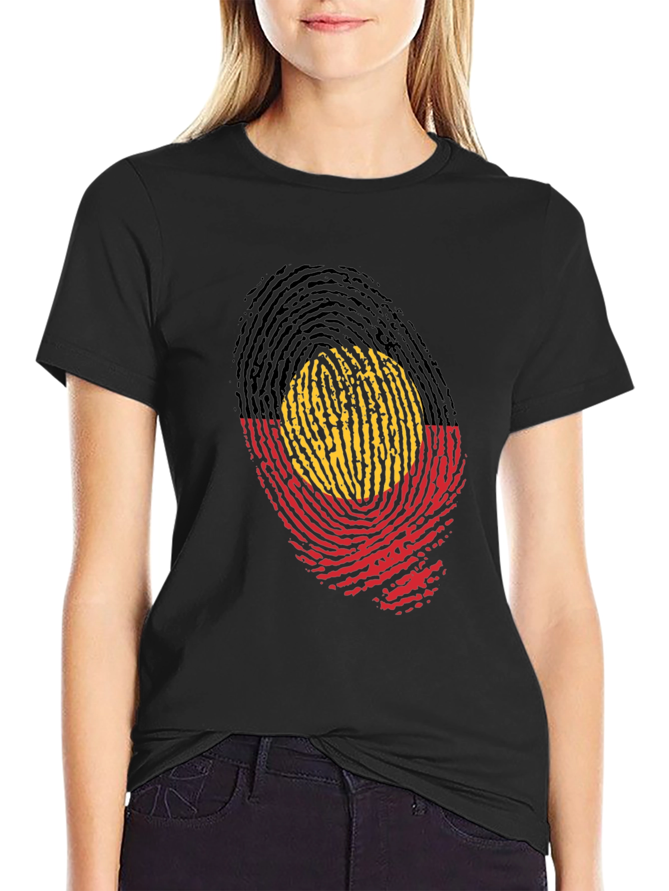 Aboriginal Flag Fingerprint T-Shirt