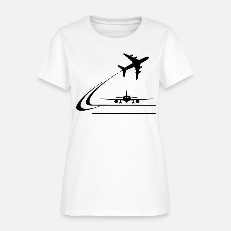 Airplane front view and airplane flying away