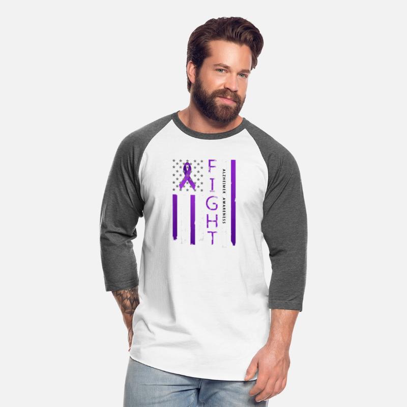 Alzheimer Awareness Ribbon American Flag Shirt