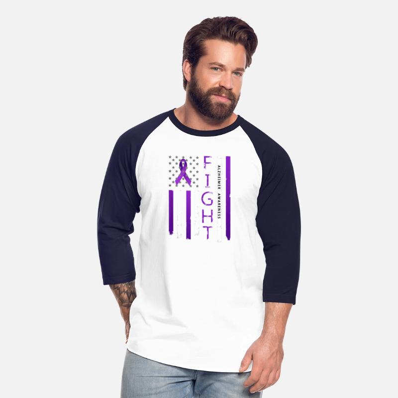 Alzheimer Awareness Ribbon American Flag Shirt
