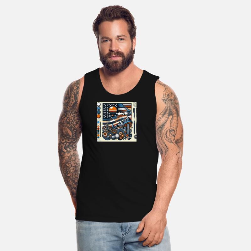 Astronaut and Mountain Adventure Illustration