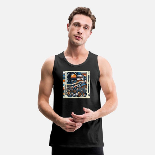 Astronaut and Mountain Adventure Illustration