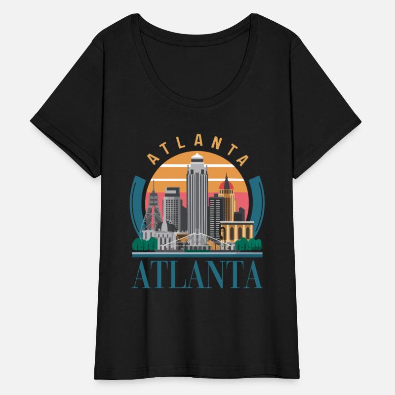 Atlanta Skyline Silhouette Sunset Cityscape