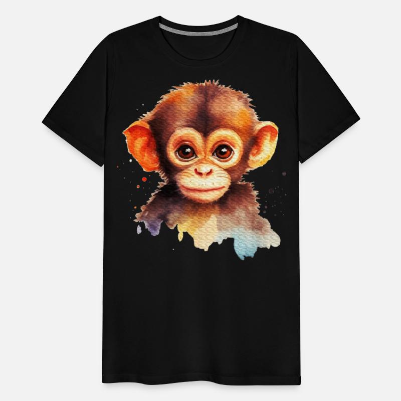 Baby Monkey Watercolor Portrait Chimp Ape Graphic