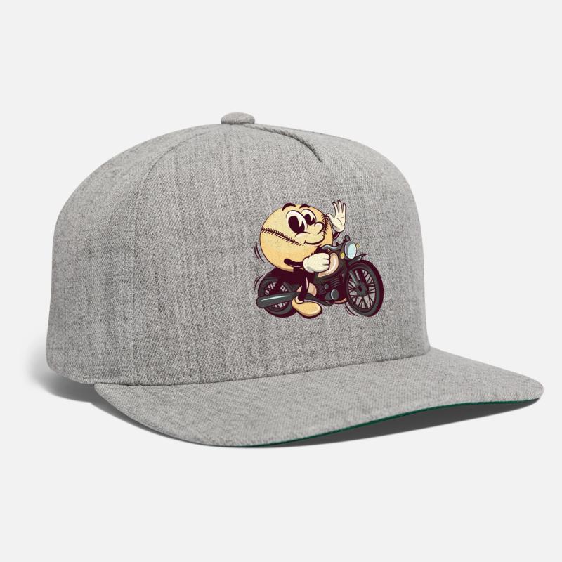 baseball cartoon riding a big motorcycle
