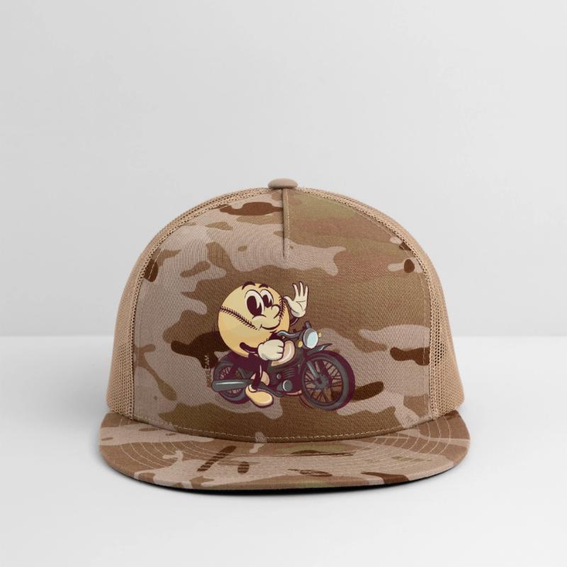 baseball cartoon riding a big motorcycle