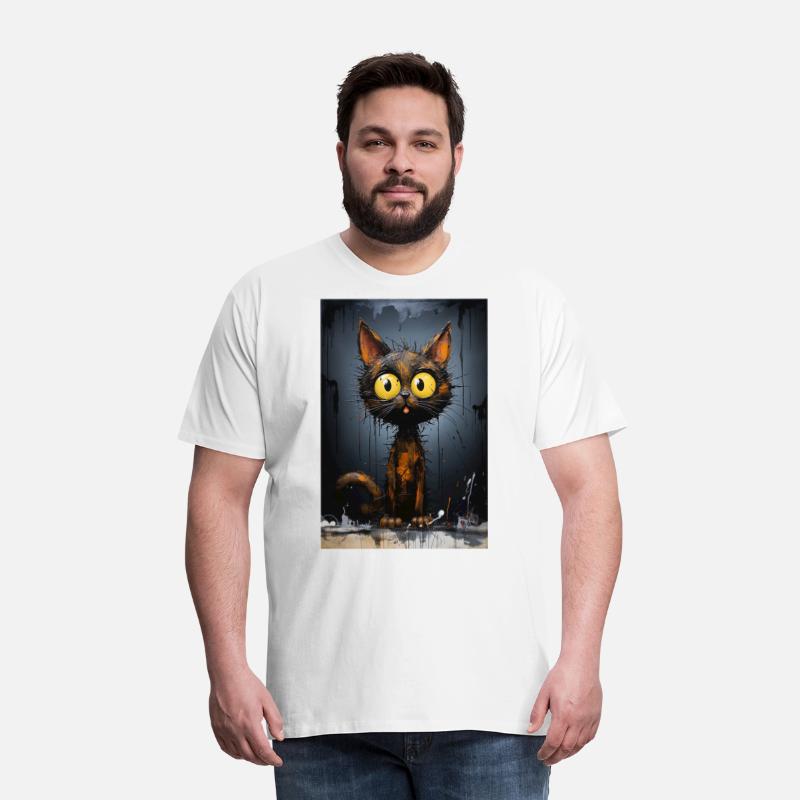 Black Cat With Big Eyes - Dripping Paint