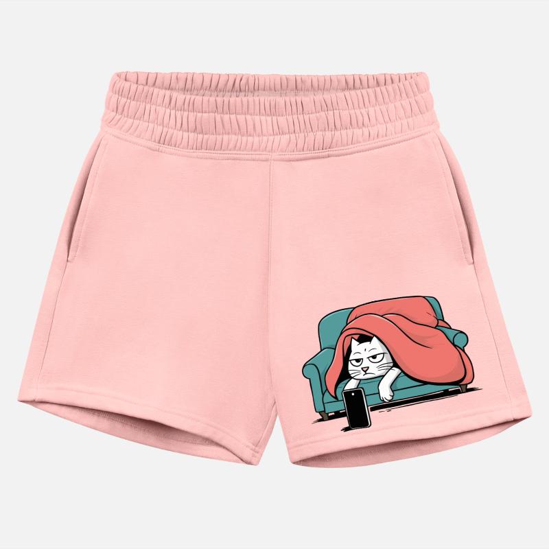 Bored Cat on Couch With Smart Phone