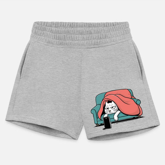 Bored Cat on Couch With Smart Phone